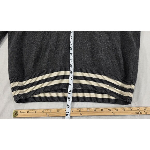 Vintage USA Rugby Sweater Varsity Letterman Pullover Elbow Patches Gray Men 2XL - Picture 12 of 12